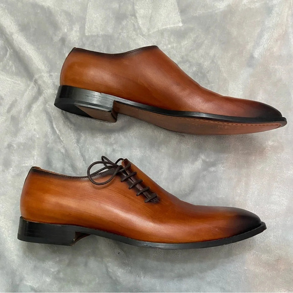 Rawls Henry Side Lace Up Oxford in Cognac Patina